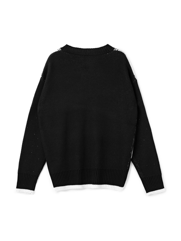 Men's Color Block Crew Neck Sweater-2