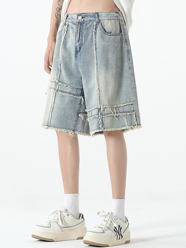 Men's Raw Trim Splice Shorts-2