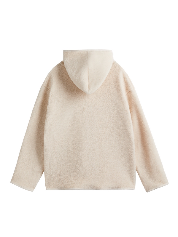 Lambswool Hooded Loose Jacket-5