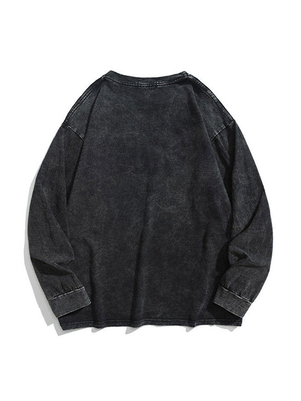 Men's Distressed Cross Print Sweatshirt-2