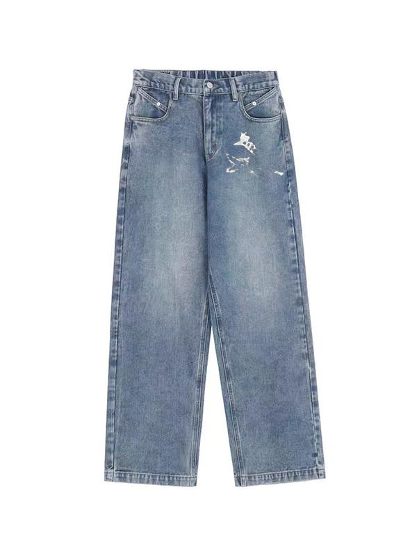 Vintage Guitar Wide Leg Boyfriend Jeans-1