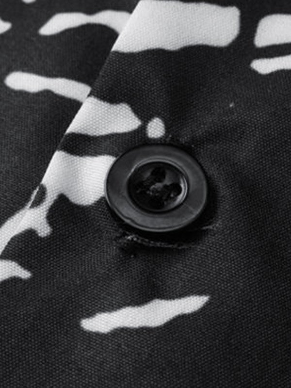 Men's Cartoon Graffiti Print Button Down Shirt-3