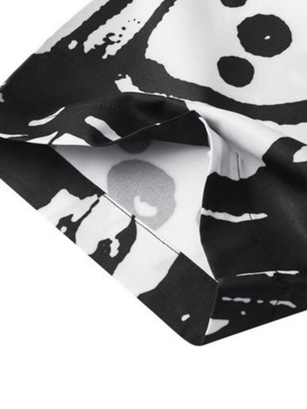 Men's Cartoon Graffiti Print Button Down Shirt-4