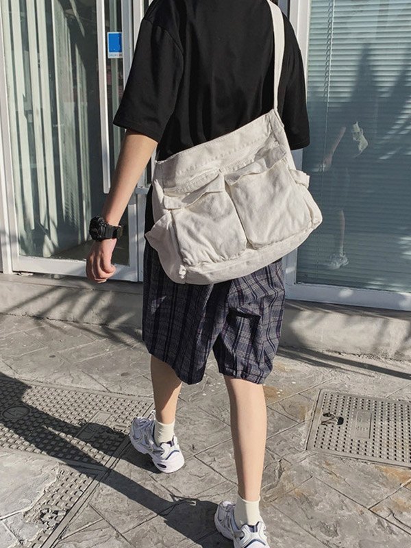 Large Canvas Satchel Bag-2