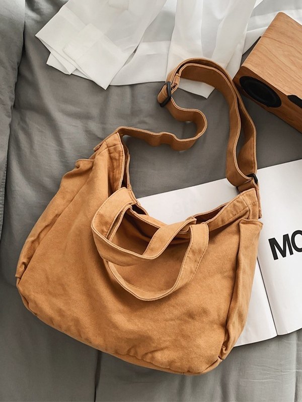 Vintage Wash Large Canvas Tote Bag-2