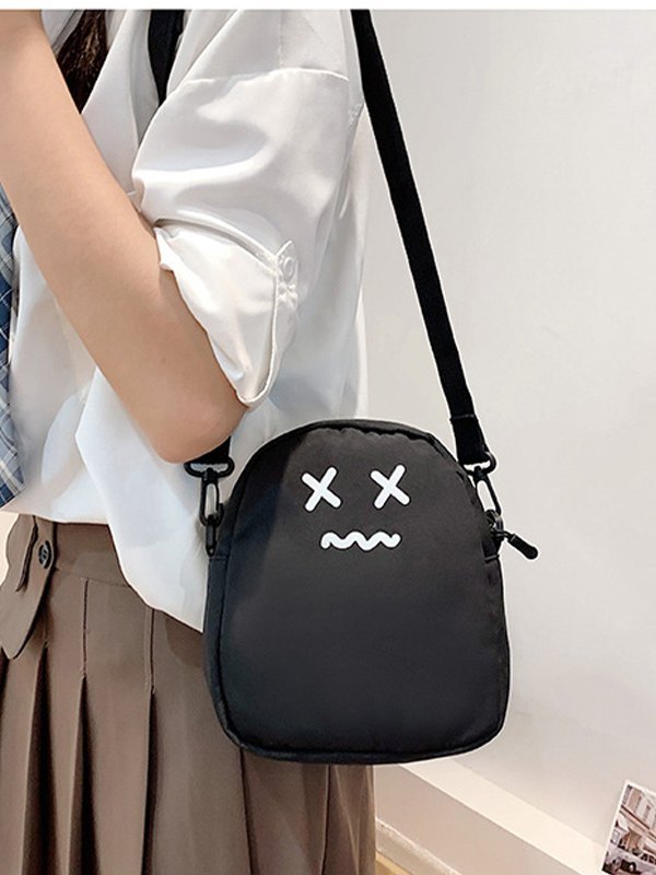 Black Cartoon Nylon Crossbody Bag-2