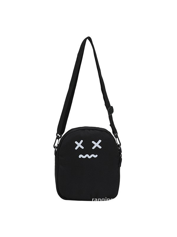 Black Cartoon Nylon Crossbody Bag-4