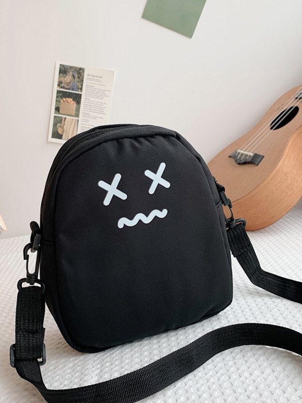 Black Cartoon Nylon Crossbody Bag-3