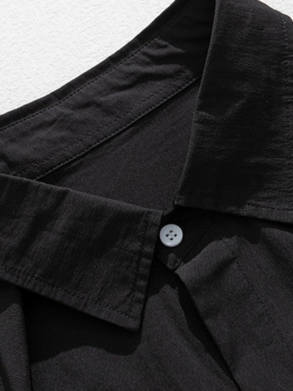 Men's Pocket Front Short Sleeve Button Up Shirt-5